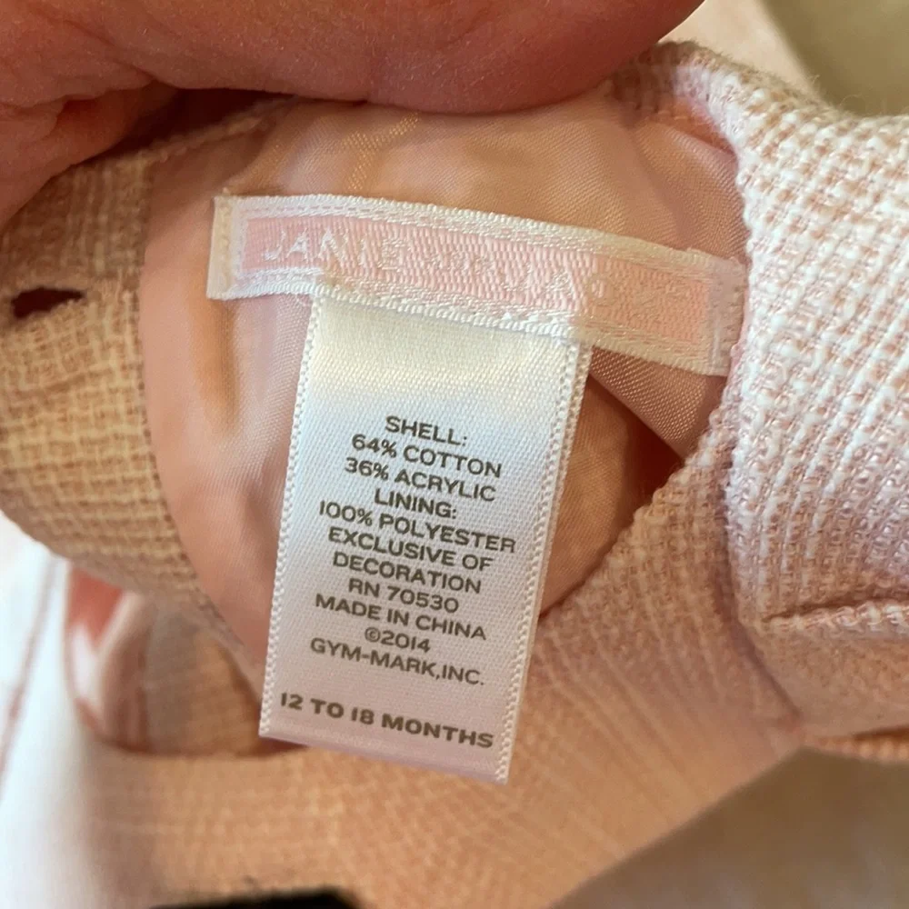 Janie and Jack Pink Textured Bow Trim Dress